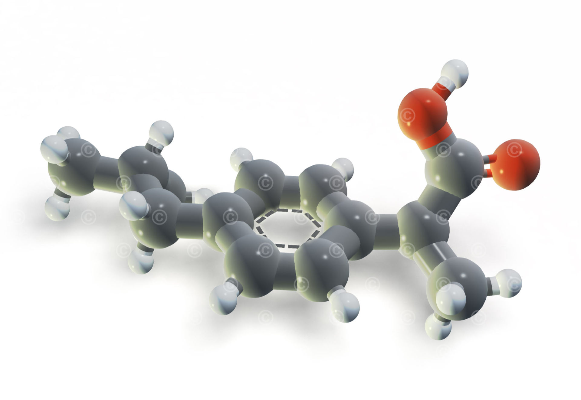 Molekülstruktur von (R)-(−)-Ibuprofen r ibuprofen molekuelstruktur