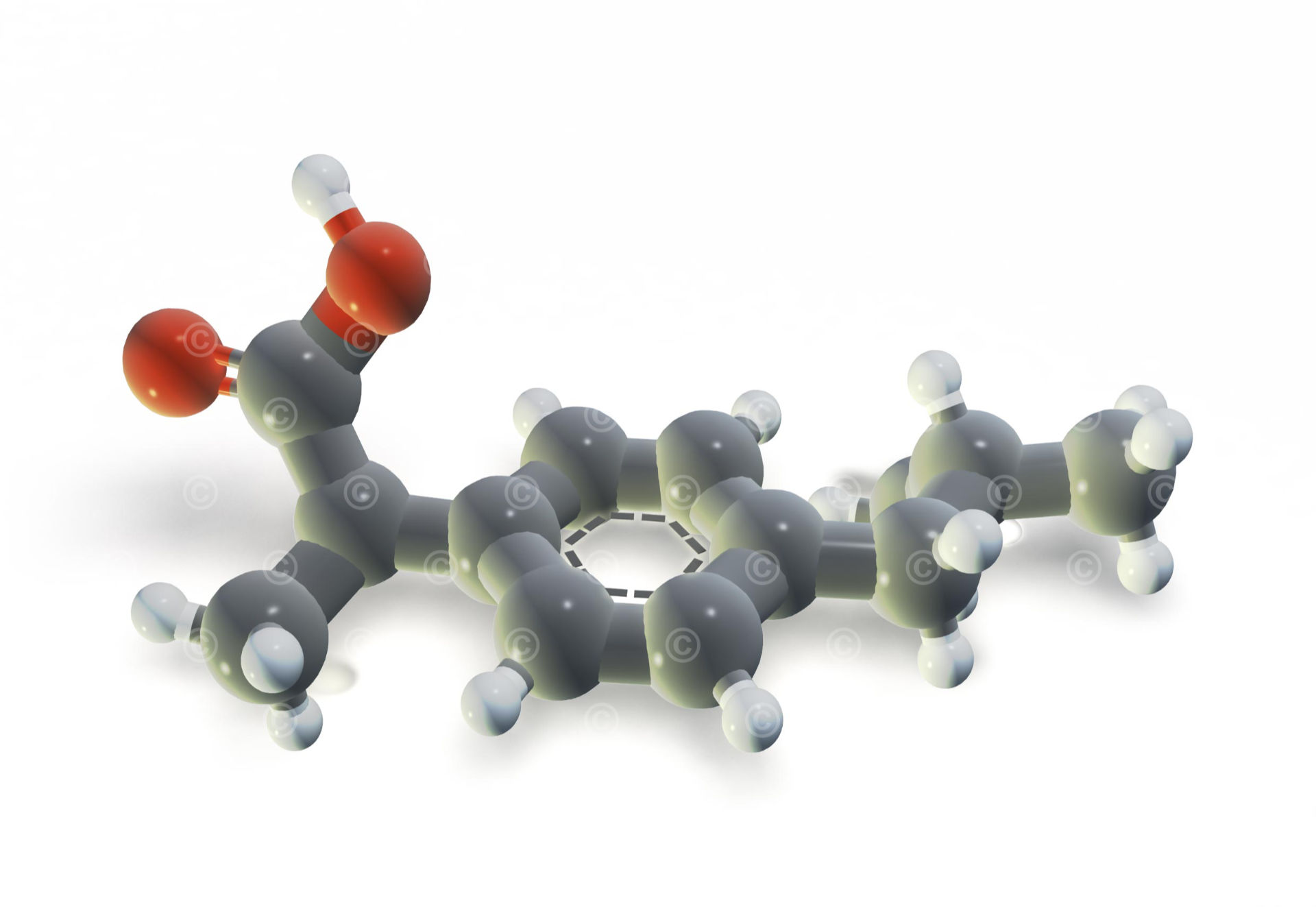 Molekülstruktur von (S)-(+)-Ibuprofen s ibuprofen molekuelstruktur