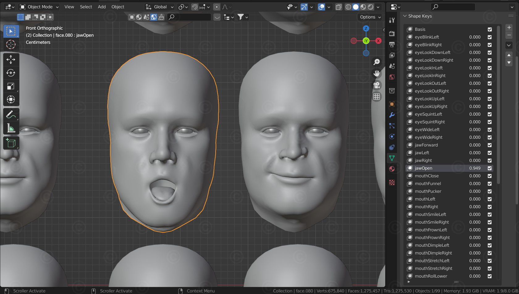 Motioncapture Gesicht Blendshapes