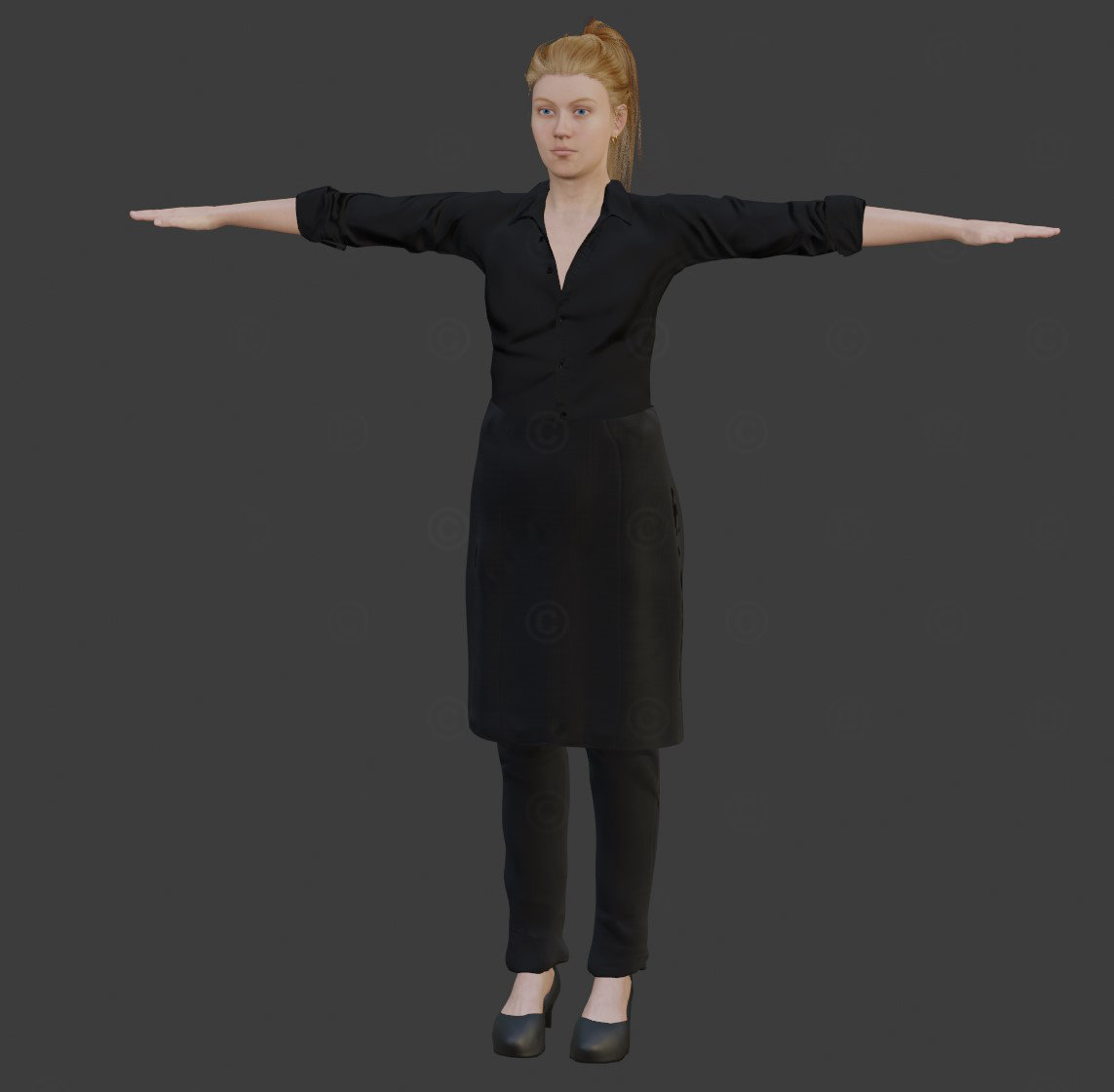 T-Pose weibliche Figur Motion capturing iOS