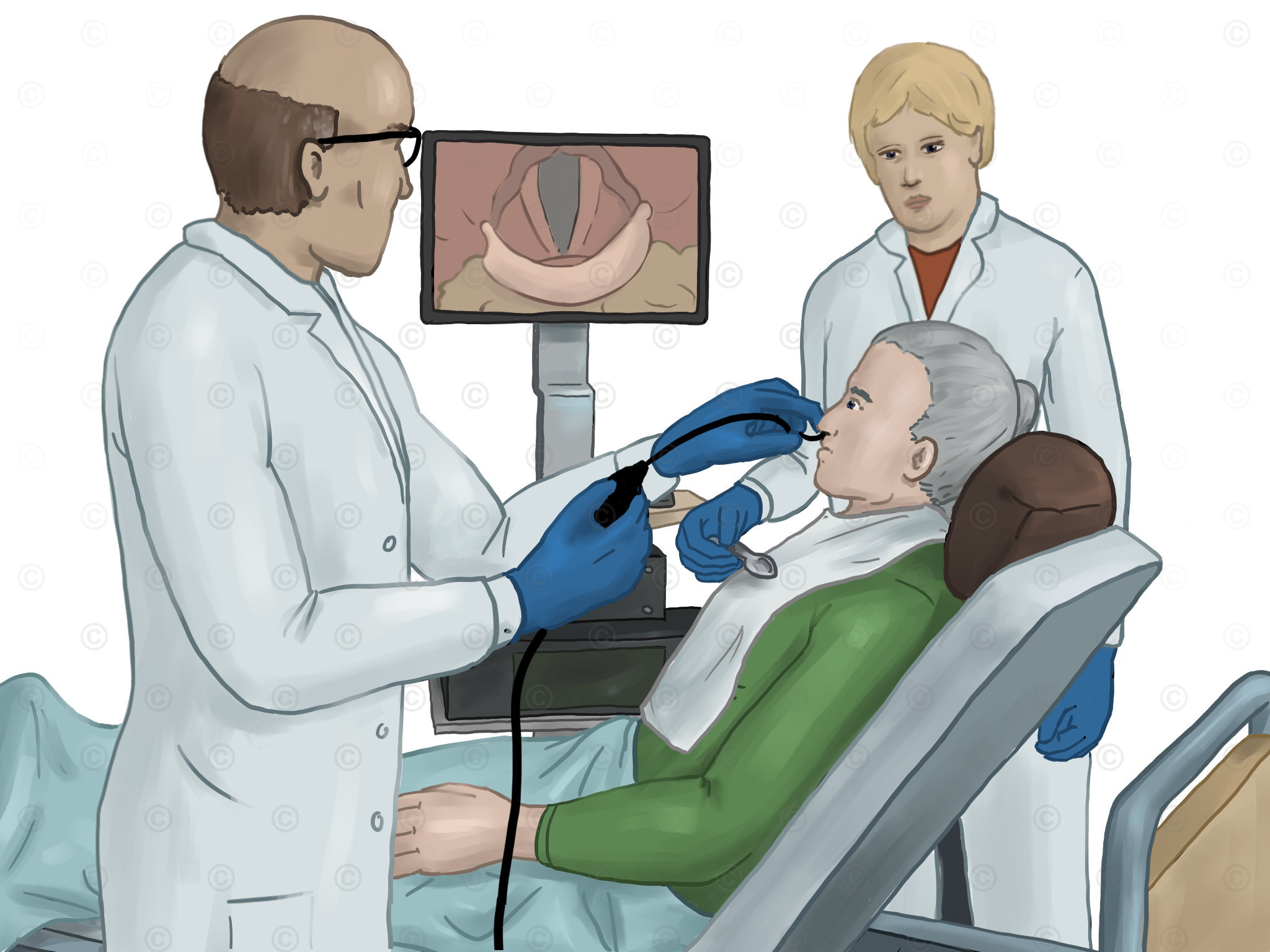 laryngoscopy lying patient