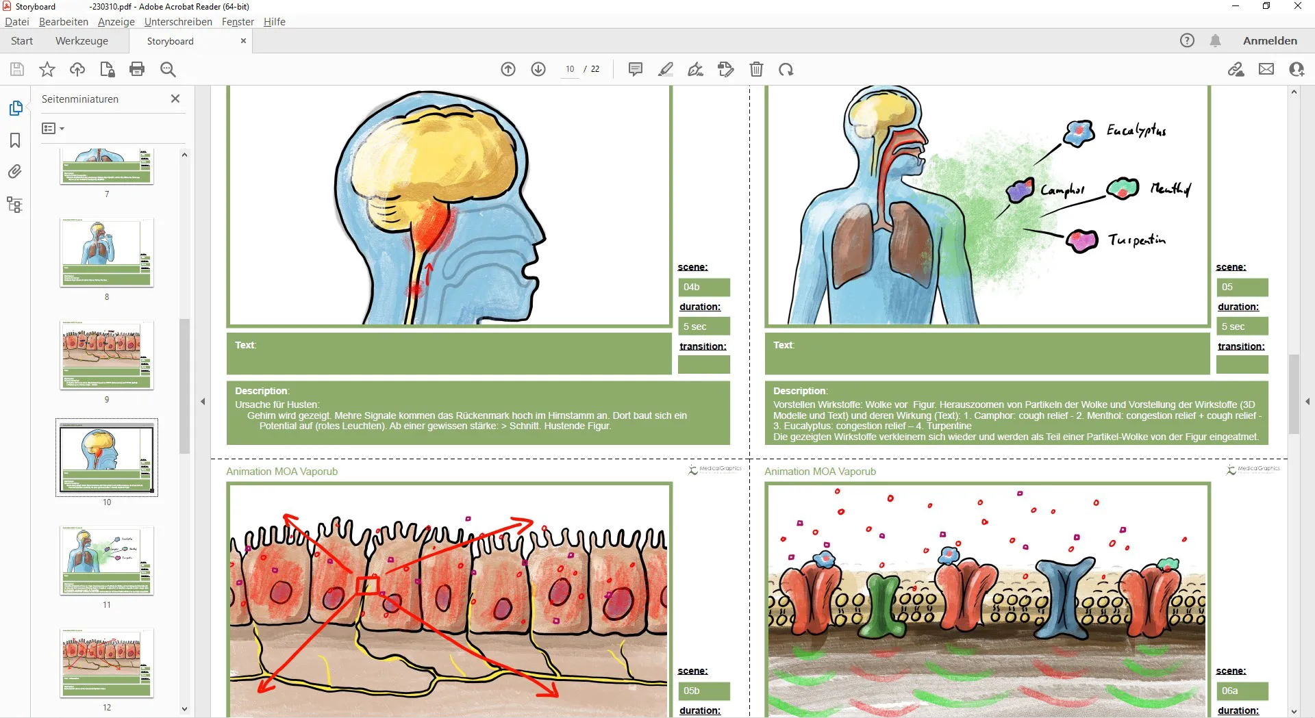 Storyboard animation on respiratory tract infections