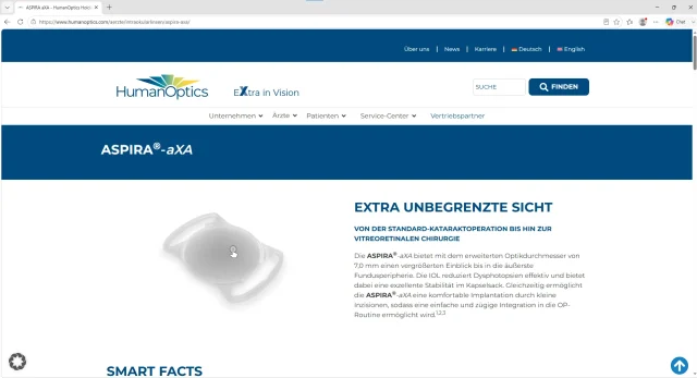 3d model of artificial lens - browser webgl